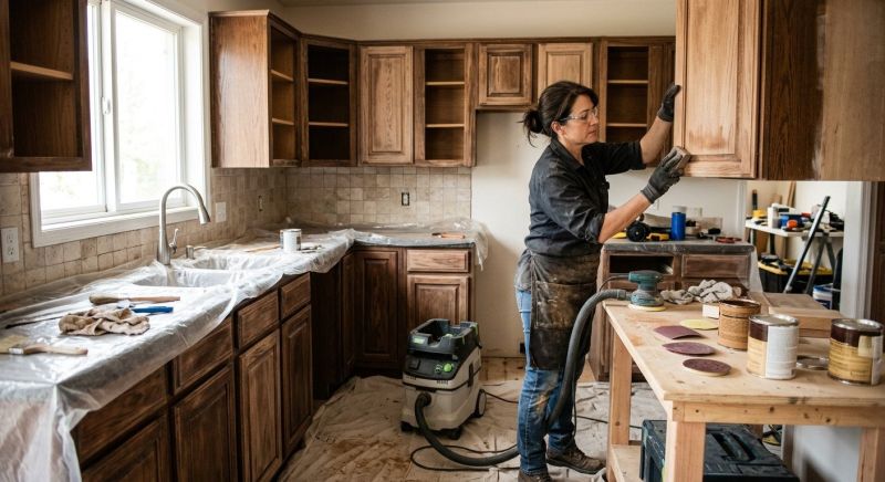 Oak Cabinet Refinishing in Lafayette, IN