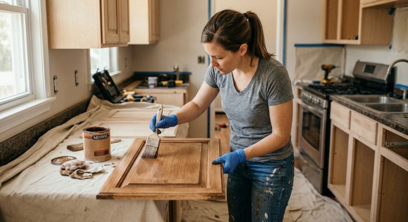 Wood Cabinet Staining in Bloomington, IN